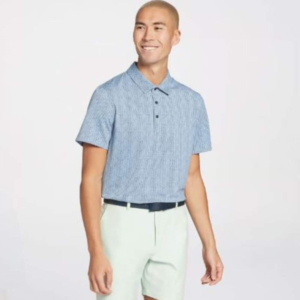 VRST Men's Geo Pique Print Golf Polo